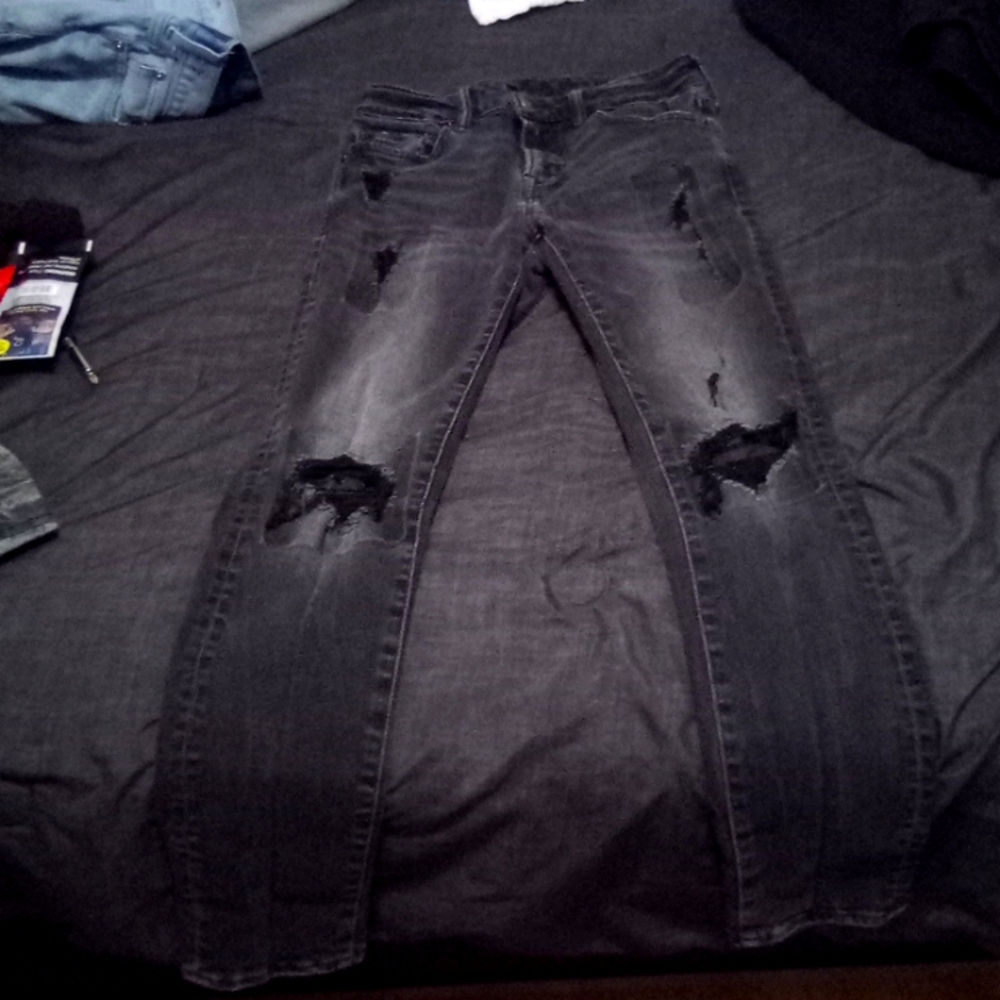 Black ripped jeans